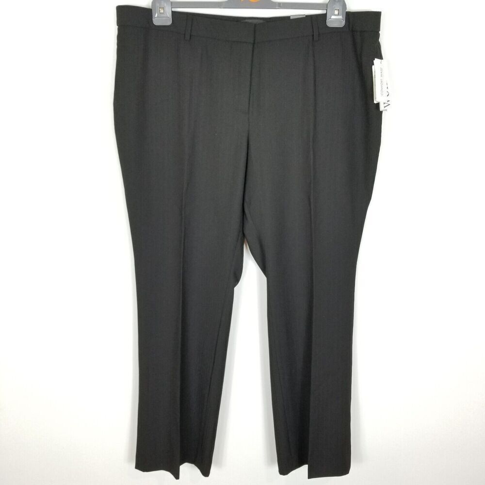 Amanda‎ + Chelsea Women Plus Modern Fit Trousers Size 22W Black Washable Stretch